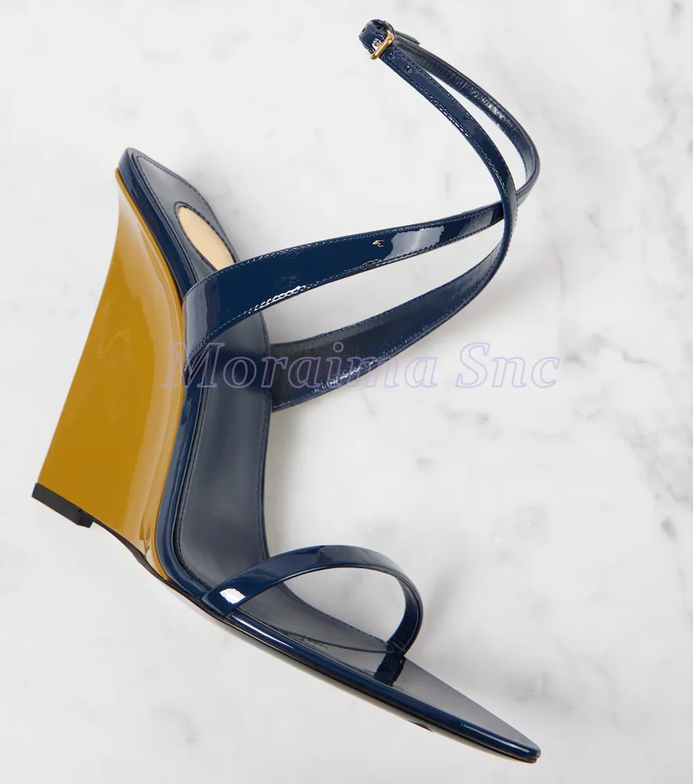 

Satin Wedges Cross Strap Sandals Round Open Toe Ankle Buckle Shallow Black Sexy Fashion Women's Dress Shoes Summer 2025 Newest