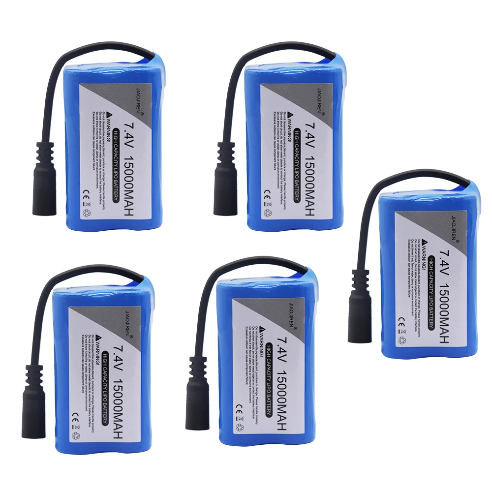 7.4V 15000mAh Rechargeable Lipo Battery for T188 2011-5 T888 V007 H18 C18 Remote Control  Fishing Bait Boats Spare Parts 1-5PCS