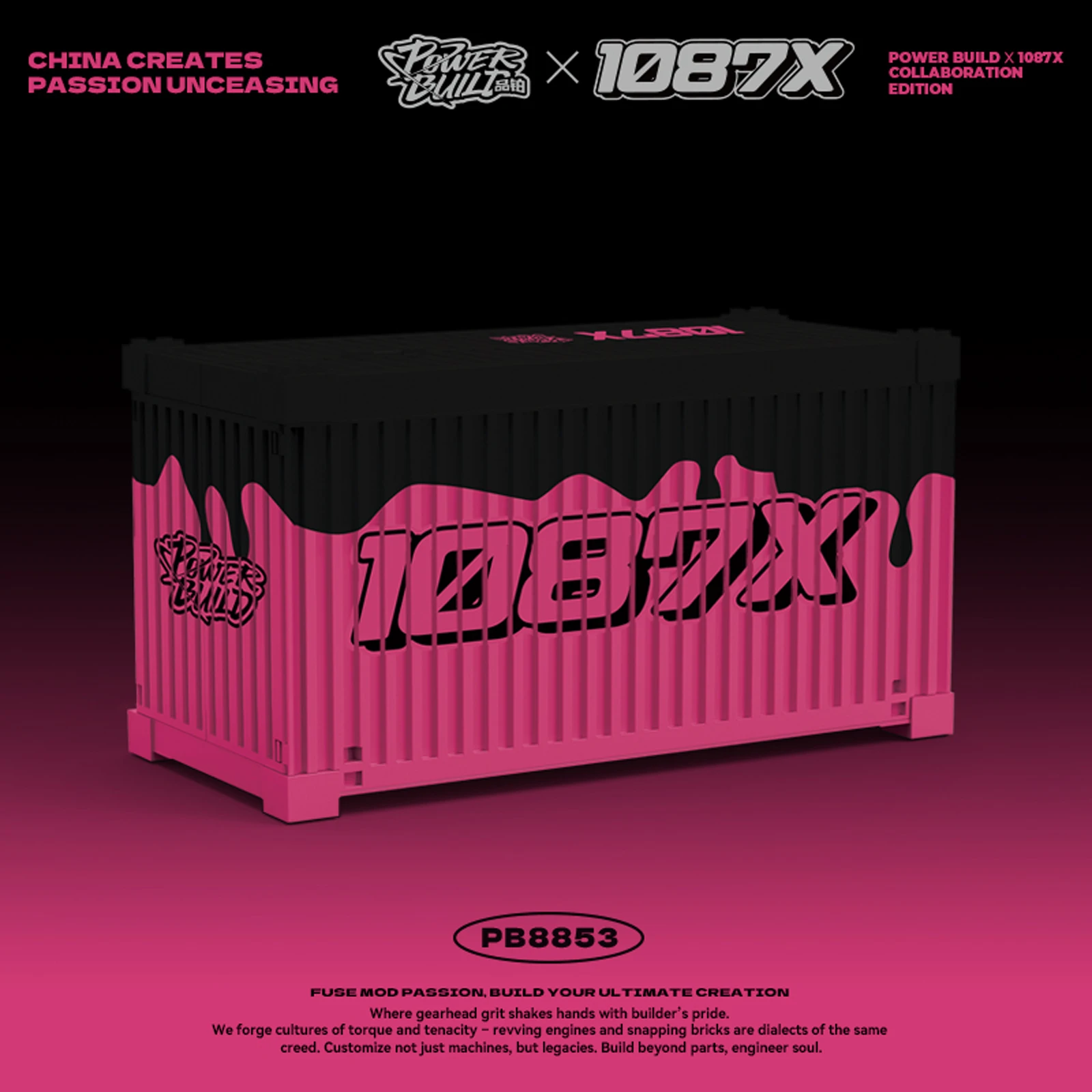 PB8853 1087X Series 8Grid Car Building Kit MOC الطوب الفني مع ملصقات مخصصة لنموذج العرض #5