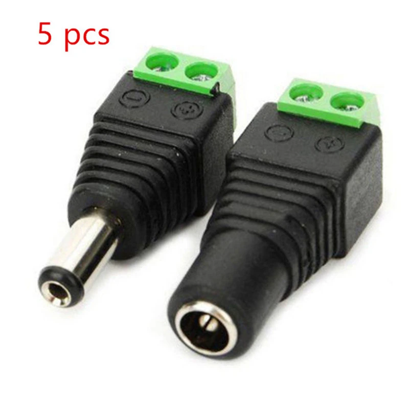 

5pcs Female +5 pcs Male 2.1*5.5mm DC connector Power Jack Adapter Plug Cable Connector for 3528/5050/5730 led strip light