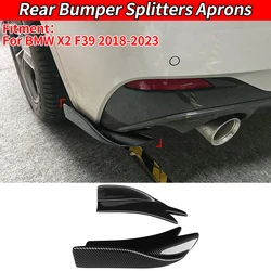 For BMW X2 F39 2018-2023 2019 Car Rear Bumper Splitters Aprons Trunk Lip Spoiler Canard Wing Diffuser Wrap Angle Protector ABS