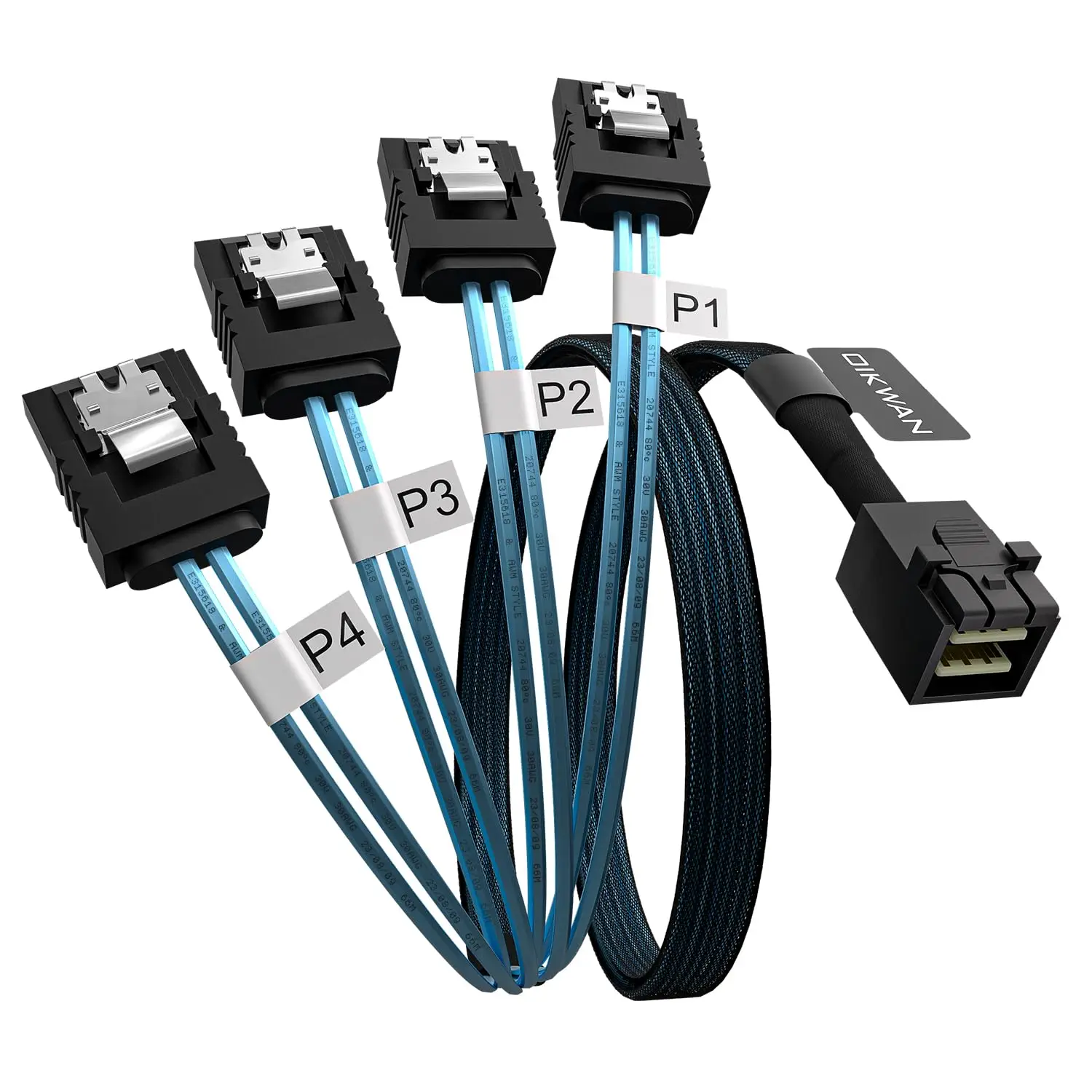 Internal HD Mini SAS to 4XSATA Cable,1.6ft SFF-8643 Host to 4X SATA Target Cable Compatible with Raid Controller Hard Drive