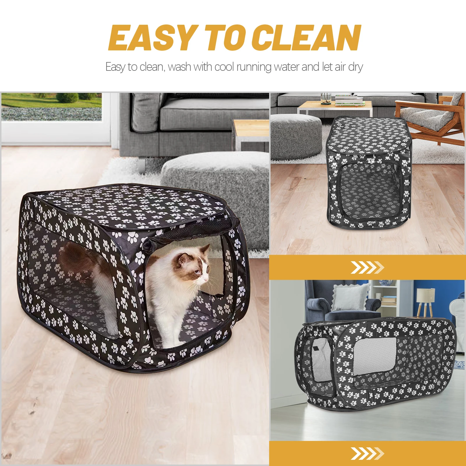 Clôture pliante pour animaux de compagnie, Cage grise 600D pour chien, chaton, rangement intérieur, jouets d'extérieur, exposition pliable, idéal
