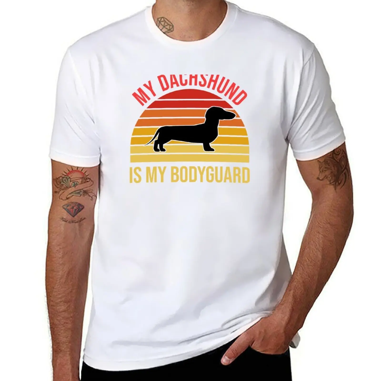 

My Dachshund is My Bodyguard T-Shirt t shirts for man pack white anime tshirt T-Shirt