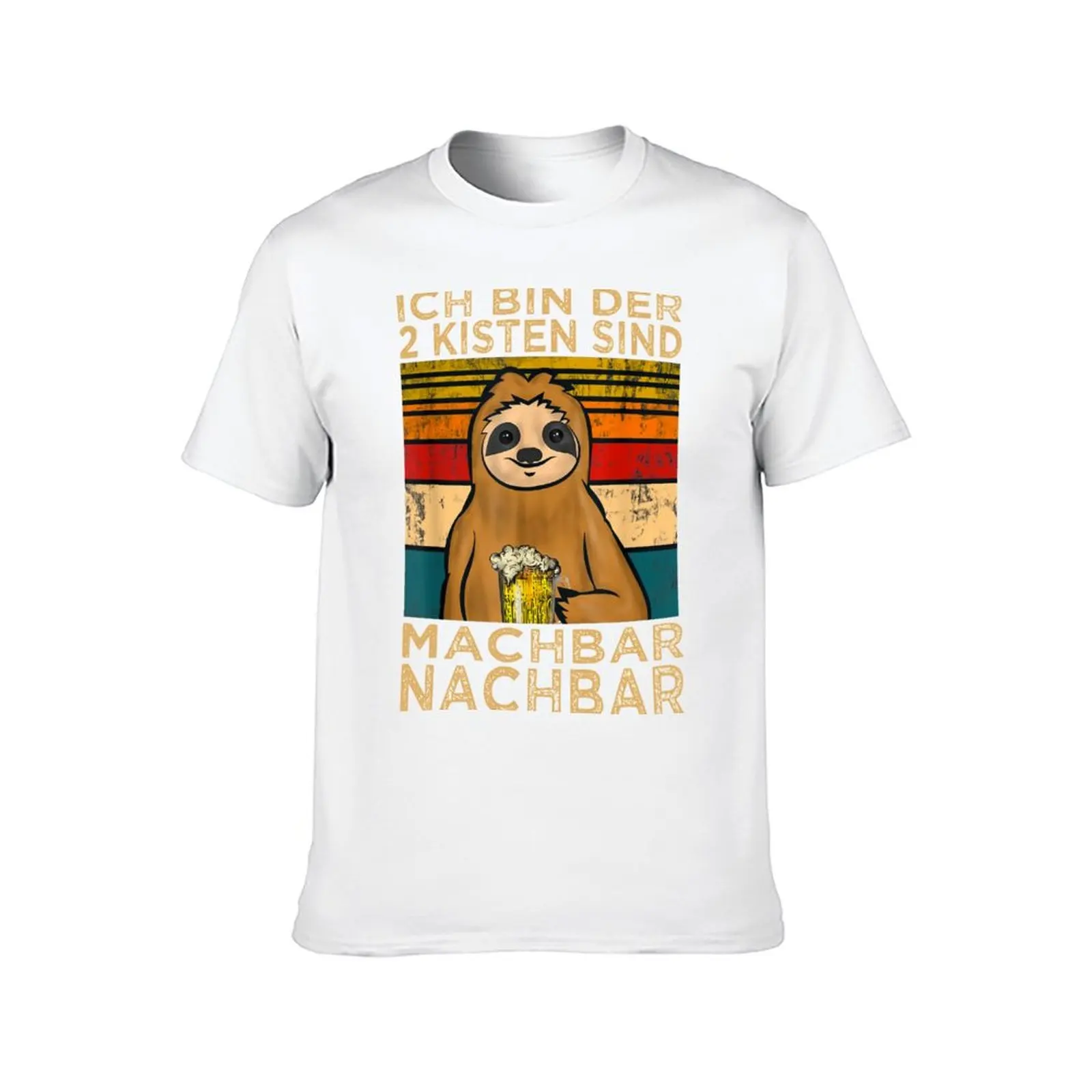 2 Kisten sind machbar Nachbar Nachbarschaft Faultier تي شيرت رجل تي شيرت للرجال تي شيرت الرجال 100% القطن الفاخرة العلامة التجارية تي شيرت