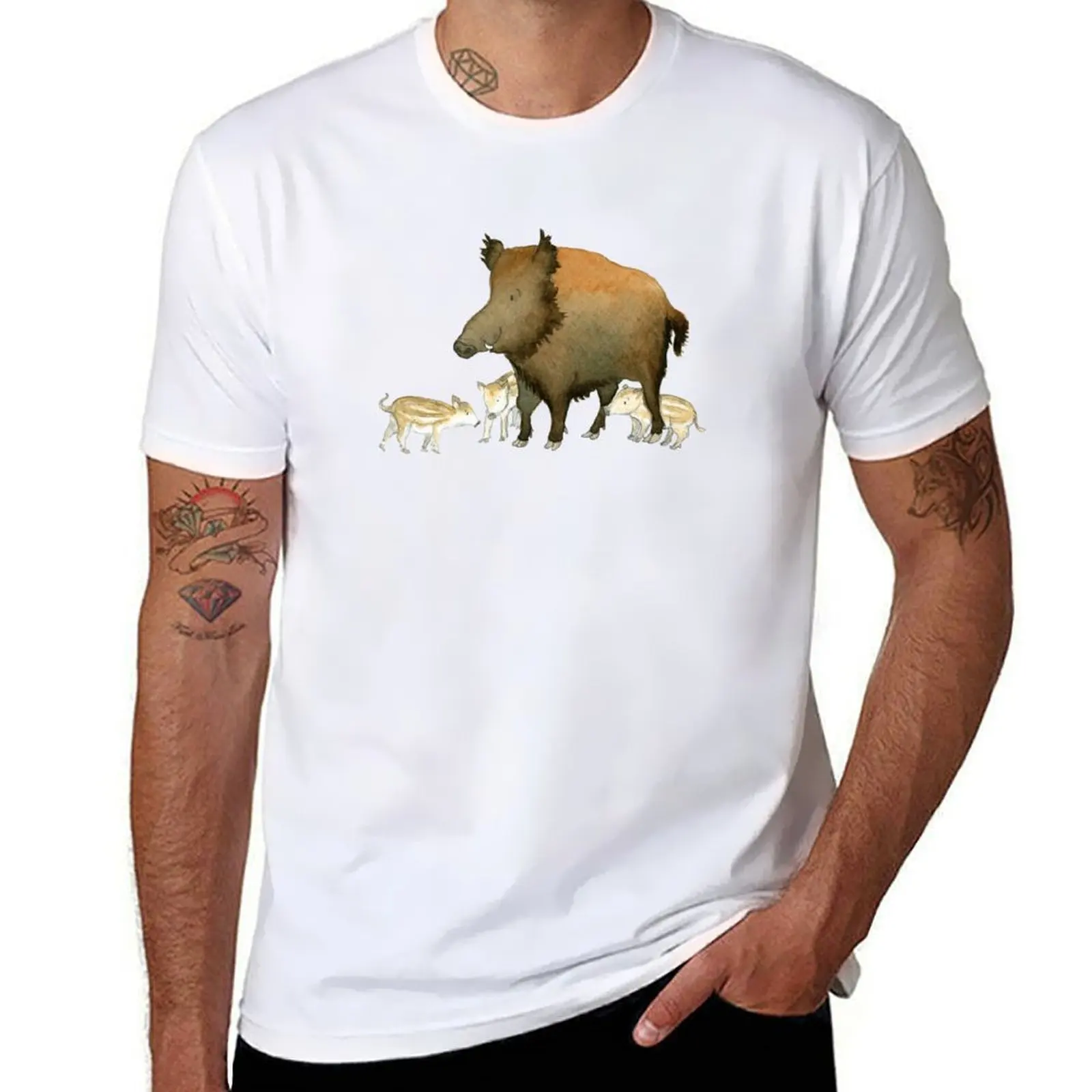 

wild boar T-Shirt man t shirt heavy cotton t shirt man designer t shirts for man graphic vintage T-shirt