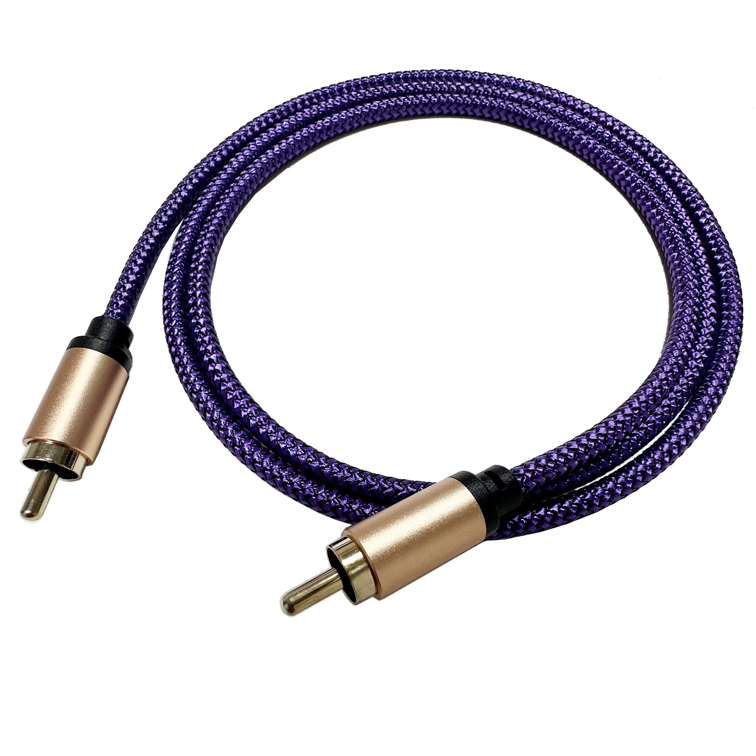 Cable de audio coaxial digital RCA, cable de subwoofer 1RCA macho a 1RCA macho, cable de vídeo RCA trenzado de nailon para subwoofer