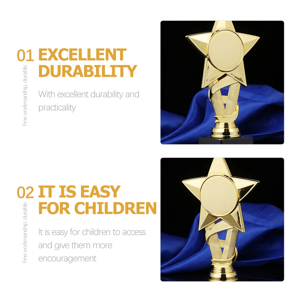 

2Pcs Plastic Star Trophies Lightweight Kids Award Trophies for Race Soccer Basketball Party Favors Table Decor