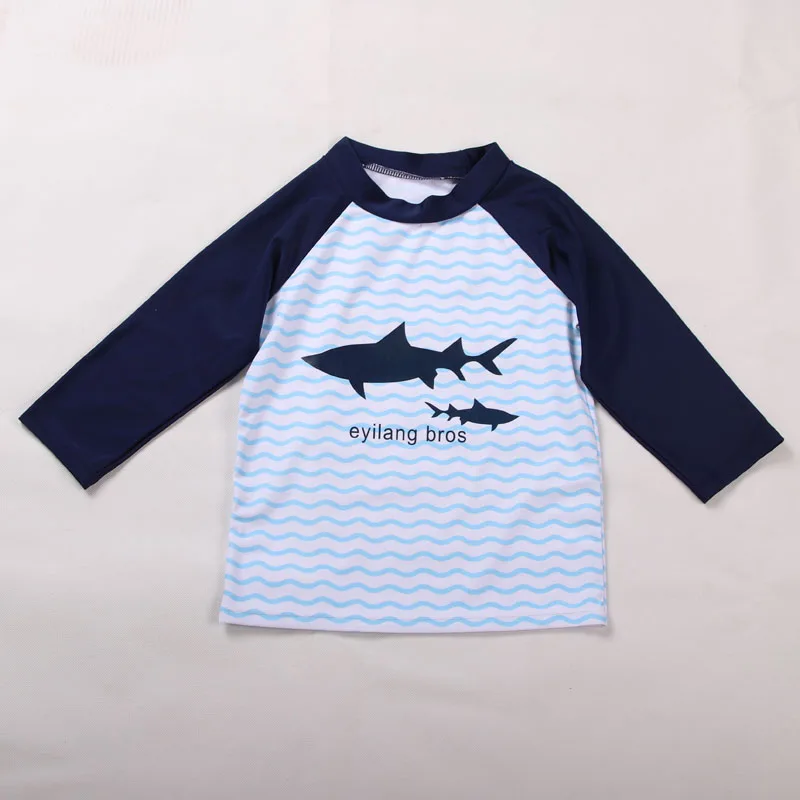 Boy Two Pieces Suit 2-13 Year Swimwear Children Long Sleeve Sunscreen Quick Drying Swimsuit Kid Cool Cartoon Beachwear