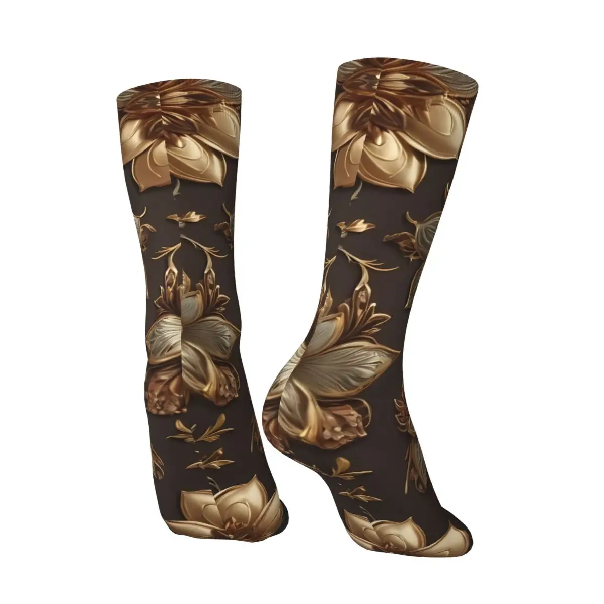 Glazed Design Sock Printed Man Polyester