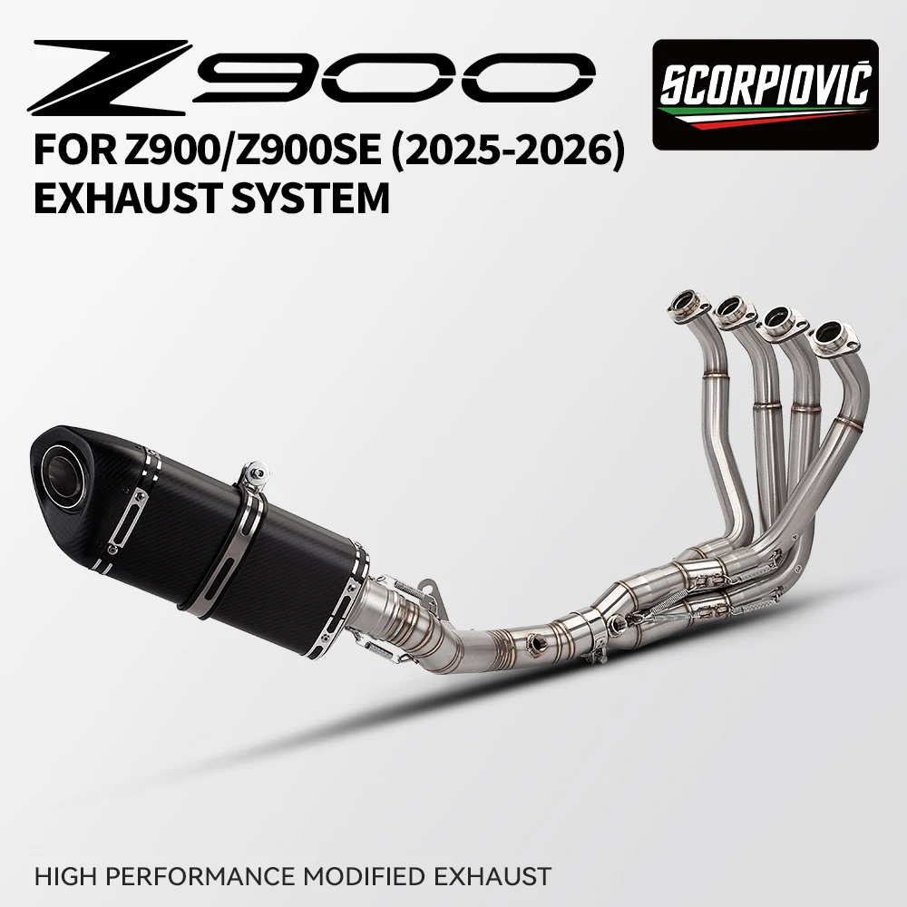 

For Z900 2017-2026 Motorcycle exhaust mid pipe stainless steel full system front link Pipe With 2 oxygen sensors