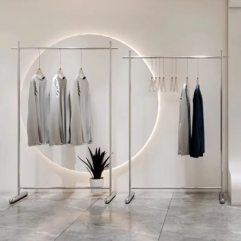 Nordic Coat Racks Stainless Steel Clothing Display Rack Modern Simple Sturdy Load-Bearing in Multiple Scenarios Home Furniture