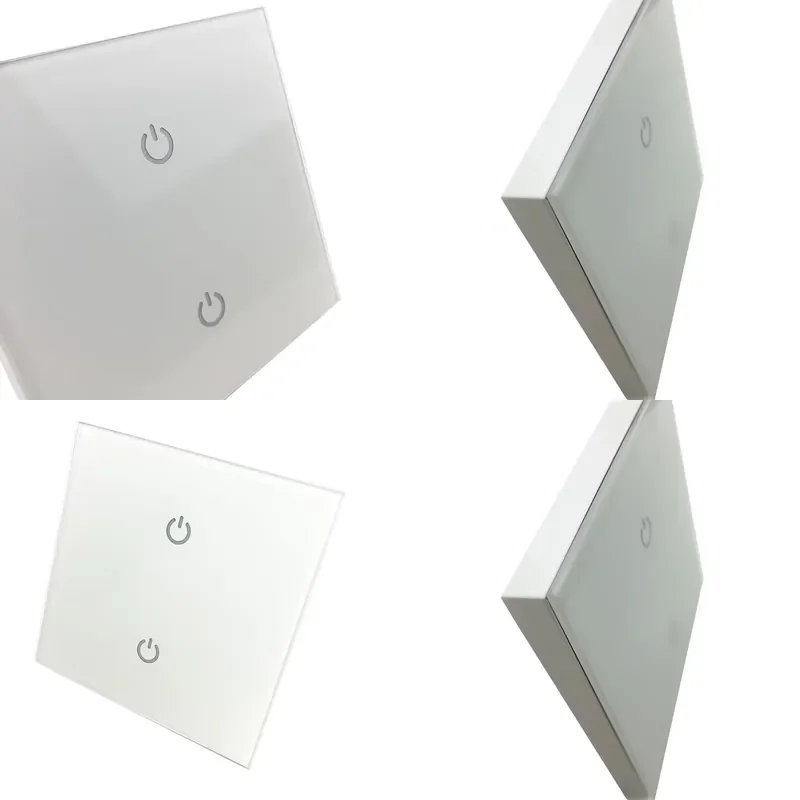 Kincony 2 Gang Wall Reset Touch Switch 86 Module with Led Brushed for Kc868 Smart Home Control System