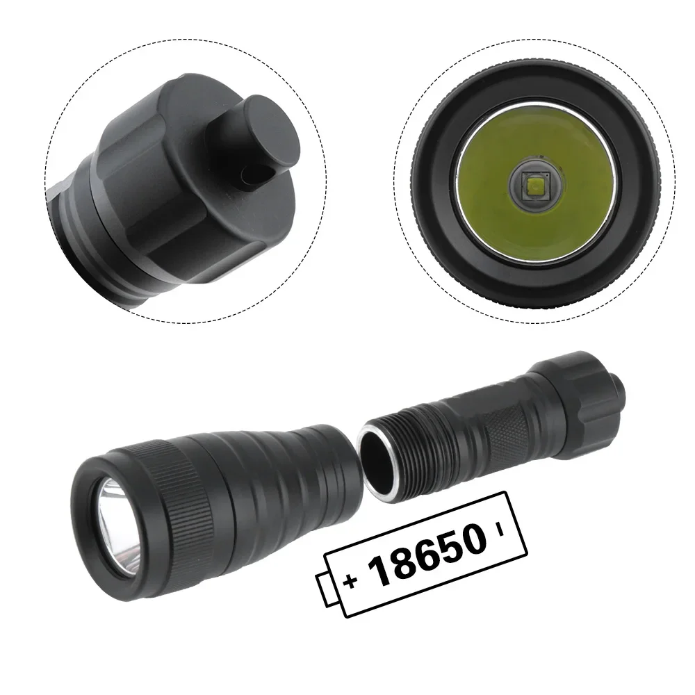 BORUiT DIV05 1050LM LED Scuba Diving Flashlight IPX8 Waterproof Underwater 150M Torch Submarine Lantern Use 18650 Battery