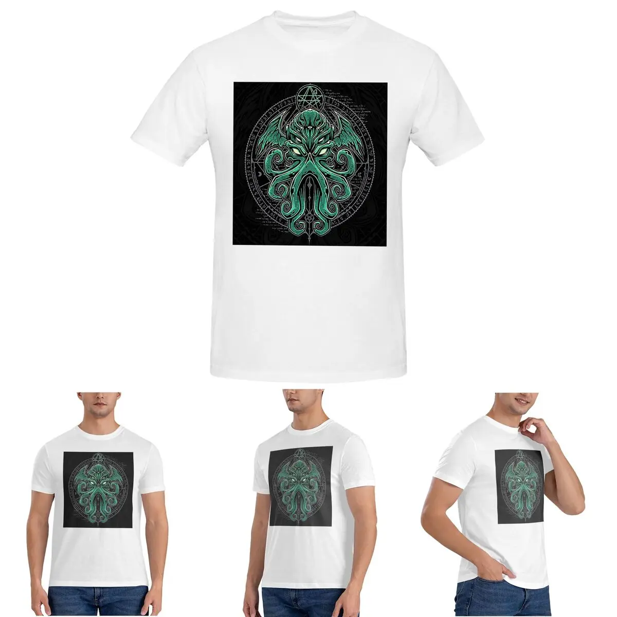 

Lovecraft Great Cthulhu T-Shirt for Men Cotton Oversized T Shirts Men's Short Sleeve O-Neck Summer Clothes Tops S-6XL