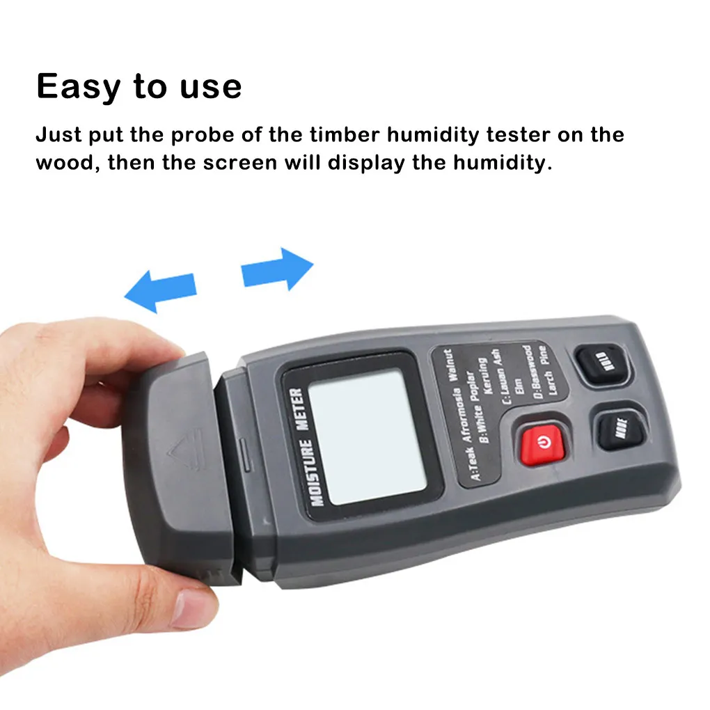 

Digital Display Wood Moisture Meter Handheld Log Hygrometer Accurate Electrical Humidity Tester Automatic Power off