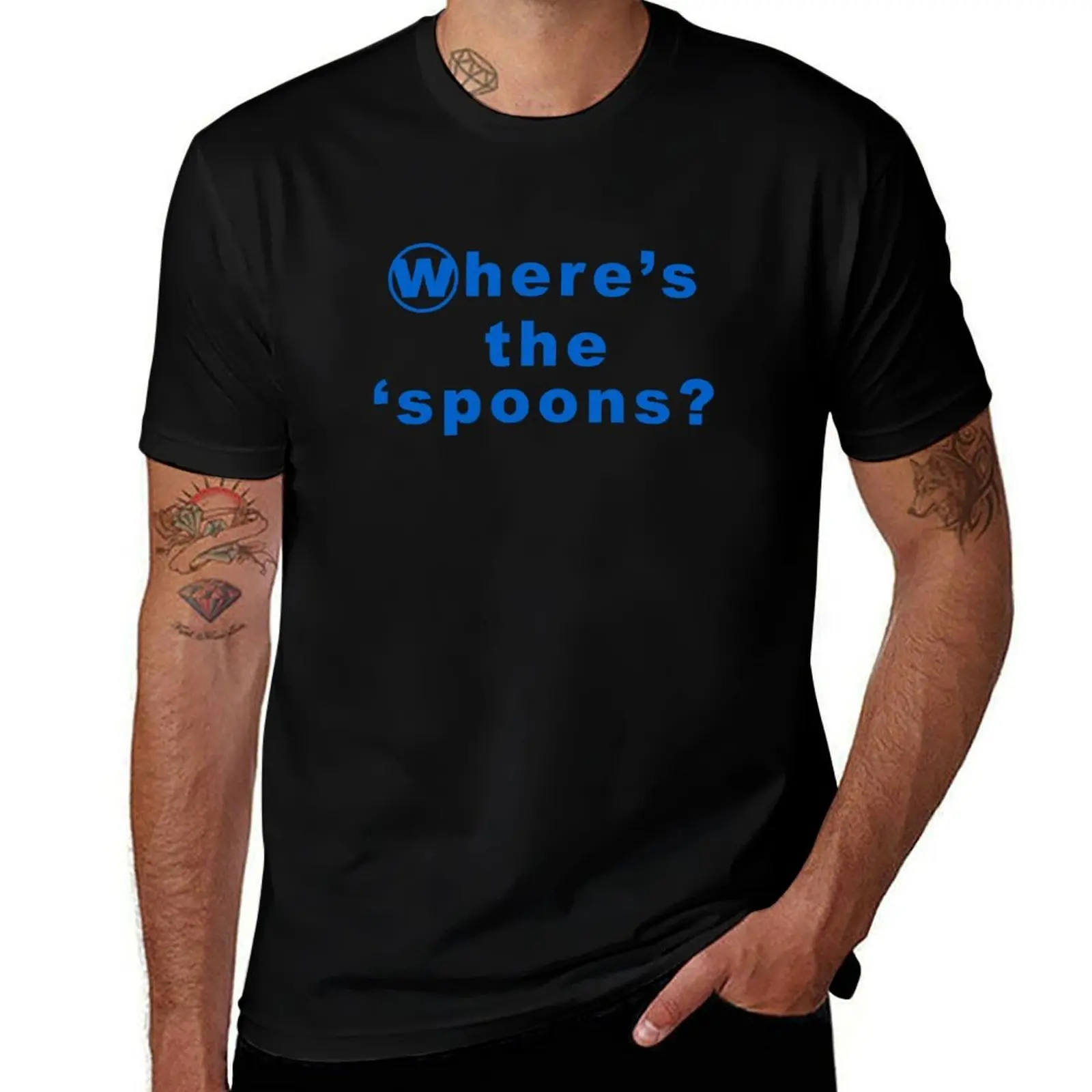 

Where's the 'spoons T-Shirt Short sleeve tee plus size clothes summer top mens t shirts pack