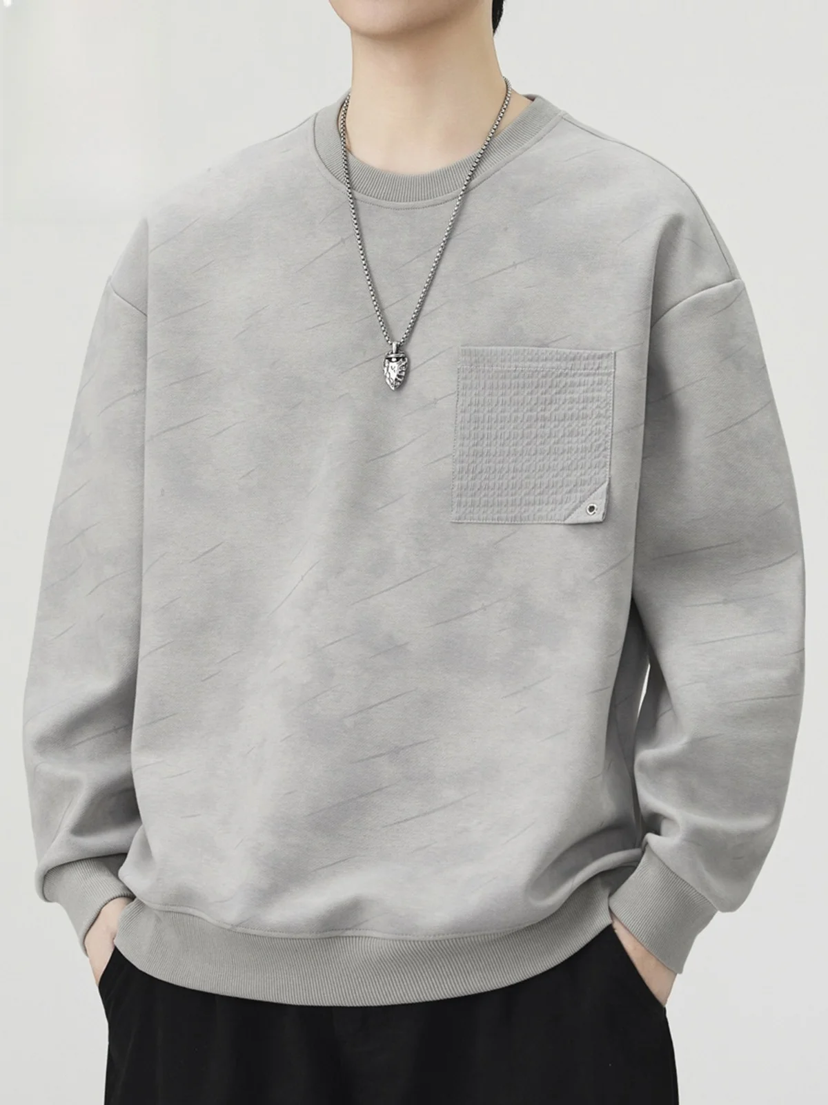 

Мужской свитшот с круглым вырезом, повседневная футболка с длинным рукавом в американском стиле, весна-осень, новинка, удобный хлопок