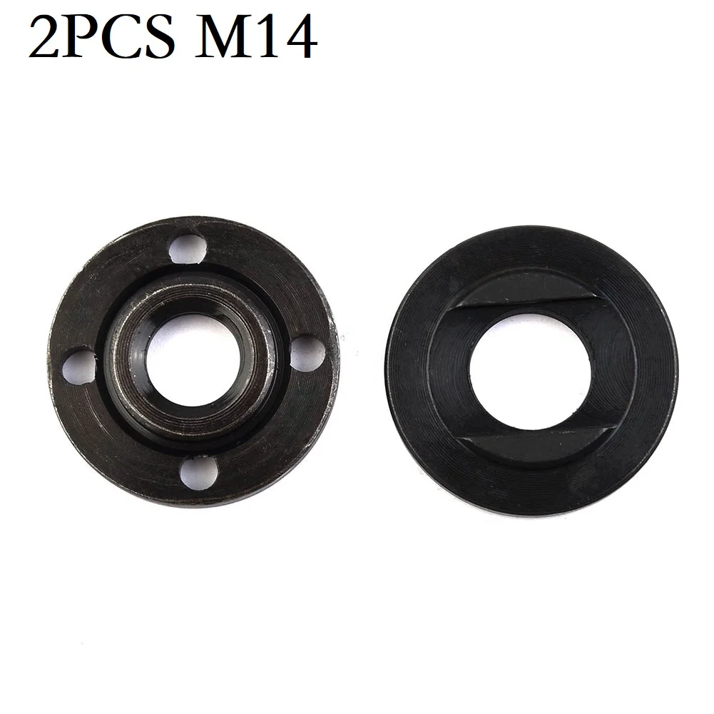 2pcs Angle Grinder Flange Nut For 14mm Spindle Thread Angle Grinder Upper pressure plate M14 Lower pressure plate inner hole 16