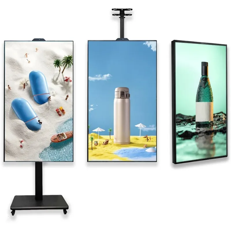 High brightness dual system optional 49 inch 2k full high definition Android floor media player