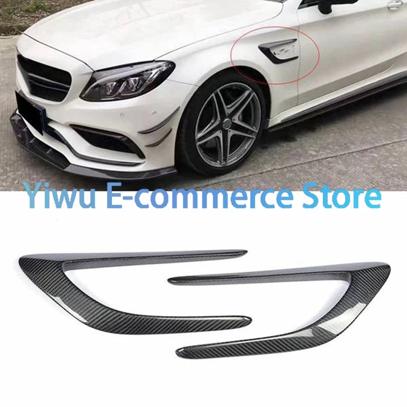 

Car Real Carbon Fiber Fender Side Fender Bumper Vent Cover Trim For Mercedes-Benz C-Class W205 C205 C43 C63 AMG