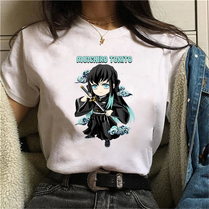 New Anime Print T Shirt Unisex Casual Short Sleeve T-shirt Women Fashion Tokitou Muichirou Graphic Print Tops Tees