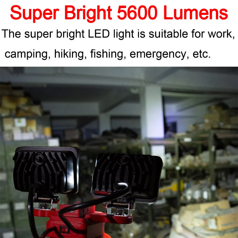 LED Work Light  For Craftsman 20V Li-Ion Battery-(5600LM) 2head Familiale Camping Outdoor Travel Light