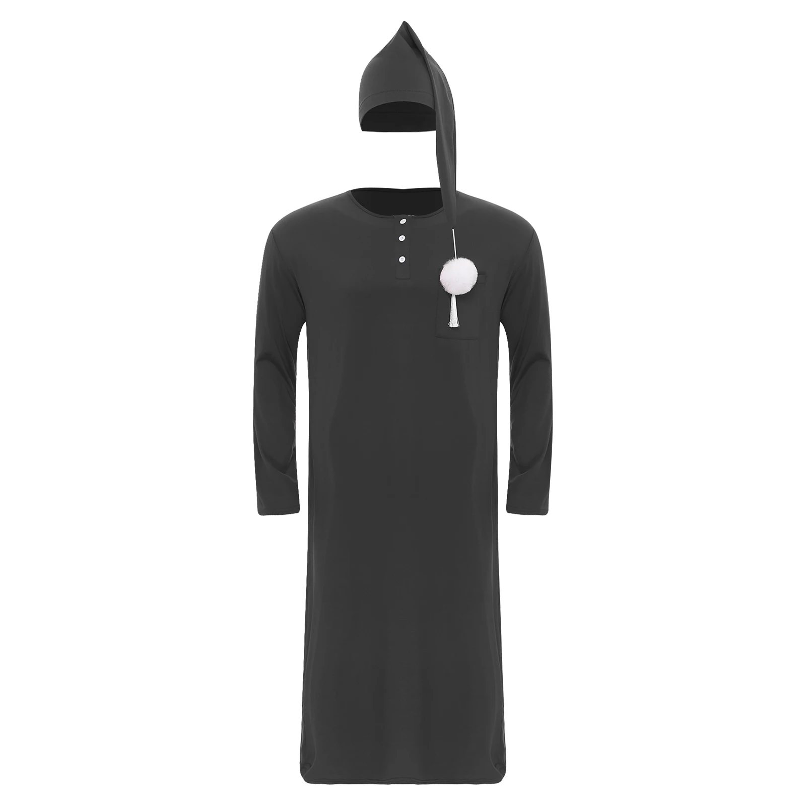 Ensemble de pyjamas pour hommes, chemise de nuit longue adt, chemise de nuit avec bonnet de couchage, vêtements de nuit à thème cosplay, vêtements de nuit Sissy Party