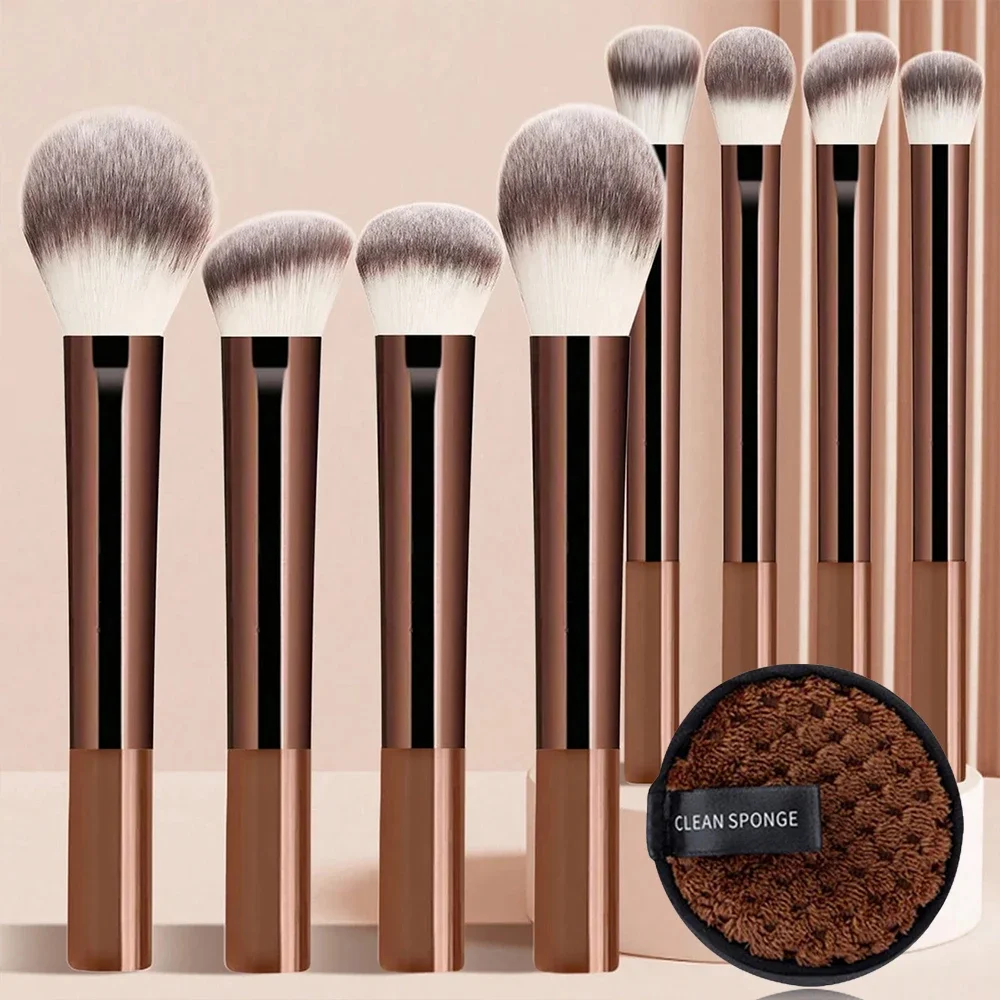 8-teiliges Make-up-Pinsel-Set mit langem Griff, professionelles multifunktionales Make-up-Pinsel-Set, einschließlich Puder, Rouge, Grundierung, Kontur