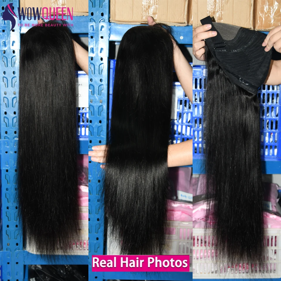 Glueless Straight 28 30 Inch Wig Human Hair Ready To Wear Pre-Cut 4X4 Lace Closure Wig For Women Brazilian Glueless Frontal Wigs