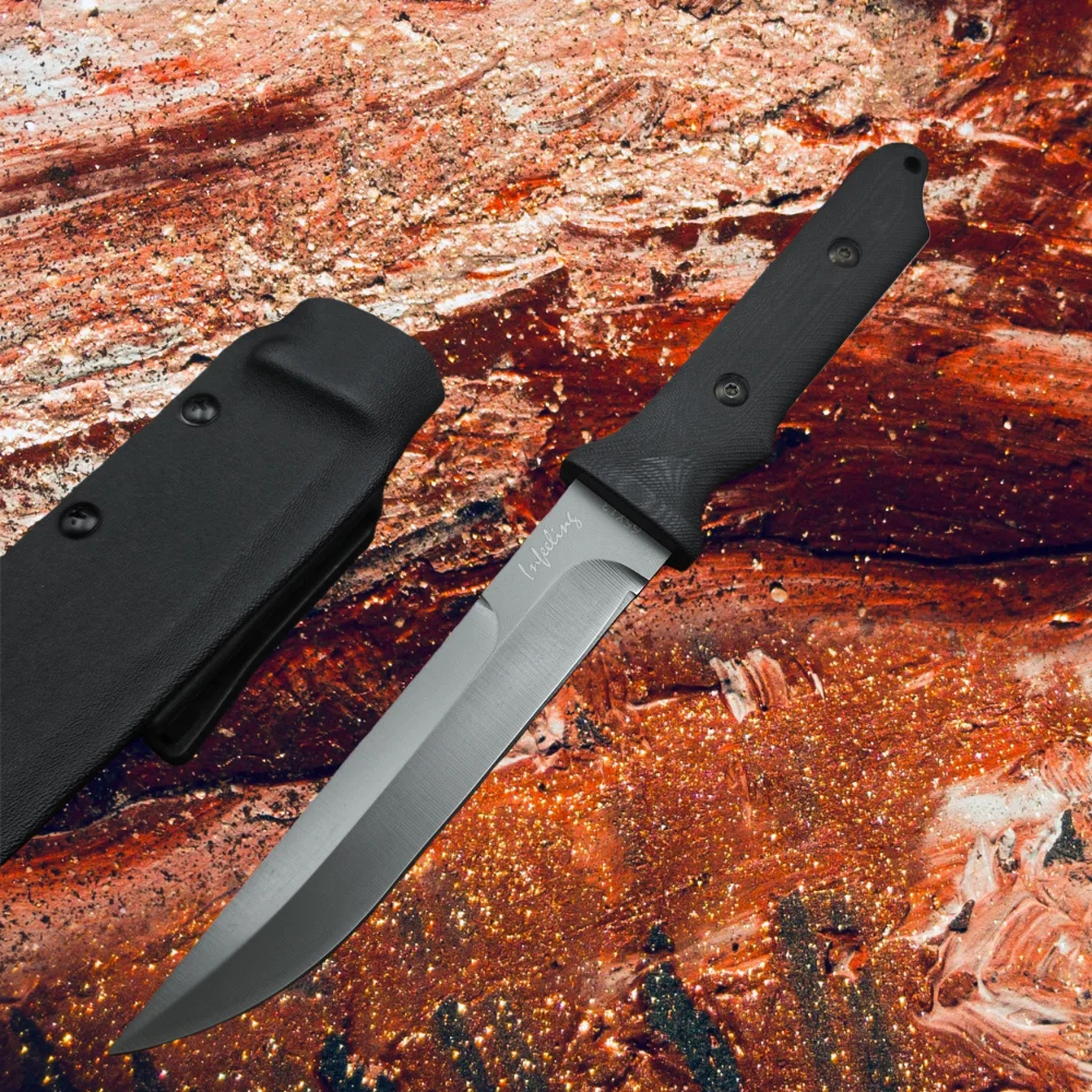 

Kydex Sheath Knife 9cr18mov Blade G10 Handles Portable Self Defense Tactics Straight Knives Outdoor Wilderness Survival Tools