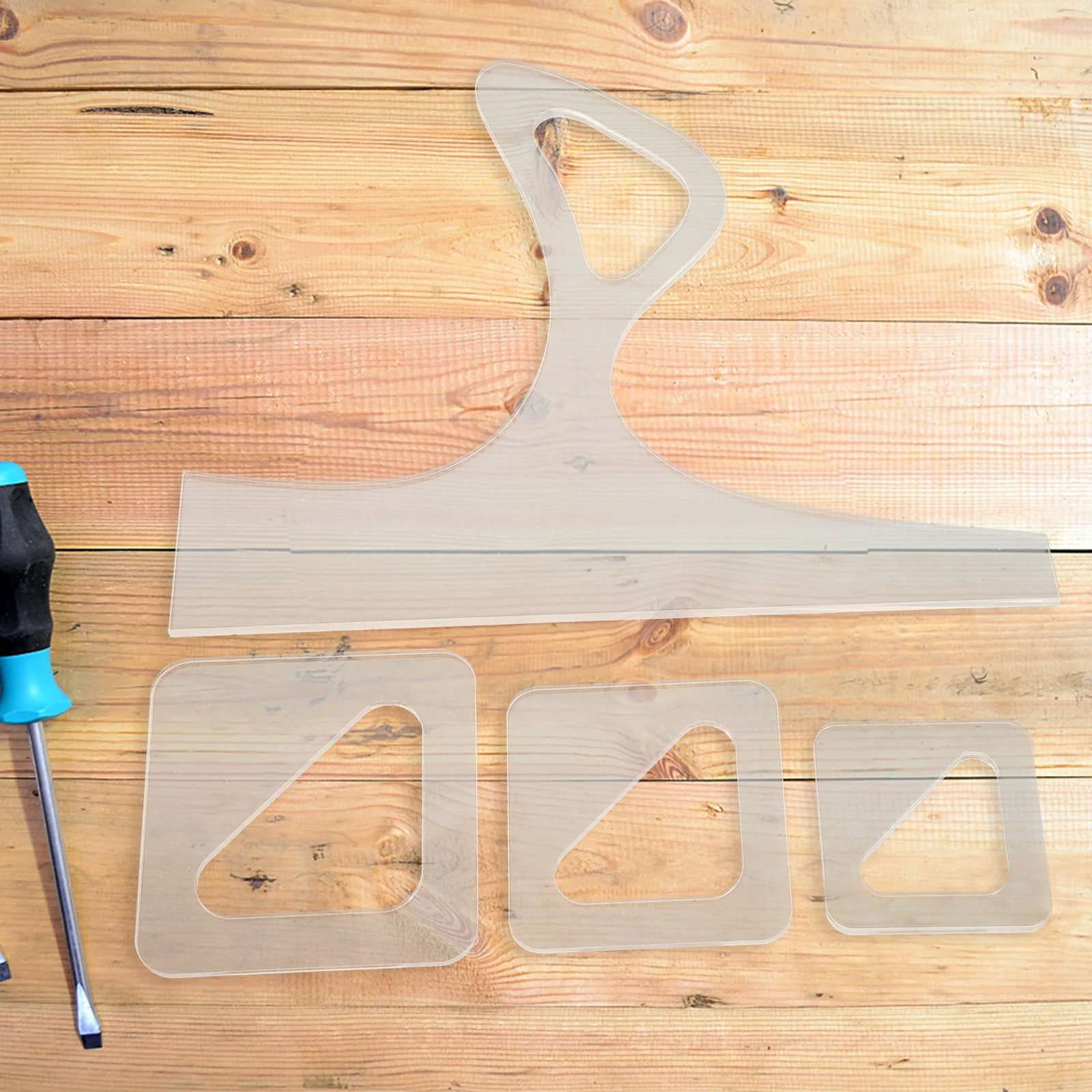 

4Pcs Clear Acrylic Charcuterie Board Handle Template Reusable Cutting Board Stencil Woodworking Tracing Tool Kitchen Tool