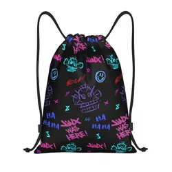 League Battle Game Legends Arcane Drawstring Backpack Sports Gym Bag for Women Men Jinx Monkey Graffiti Shopping Sackpack