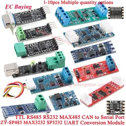1-10Pcs RS485 RS232 MAX485 TTL CAN to Serial Port Conversion Module Level Convertor Board 232 Turn UART 3.3V 5V MAX485CSA RS-485