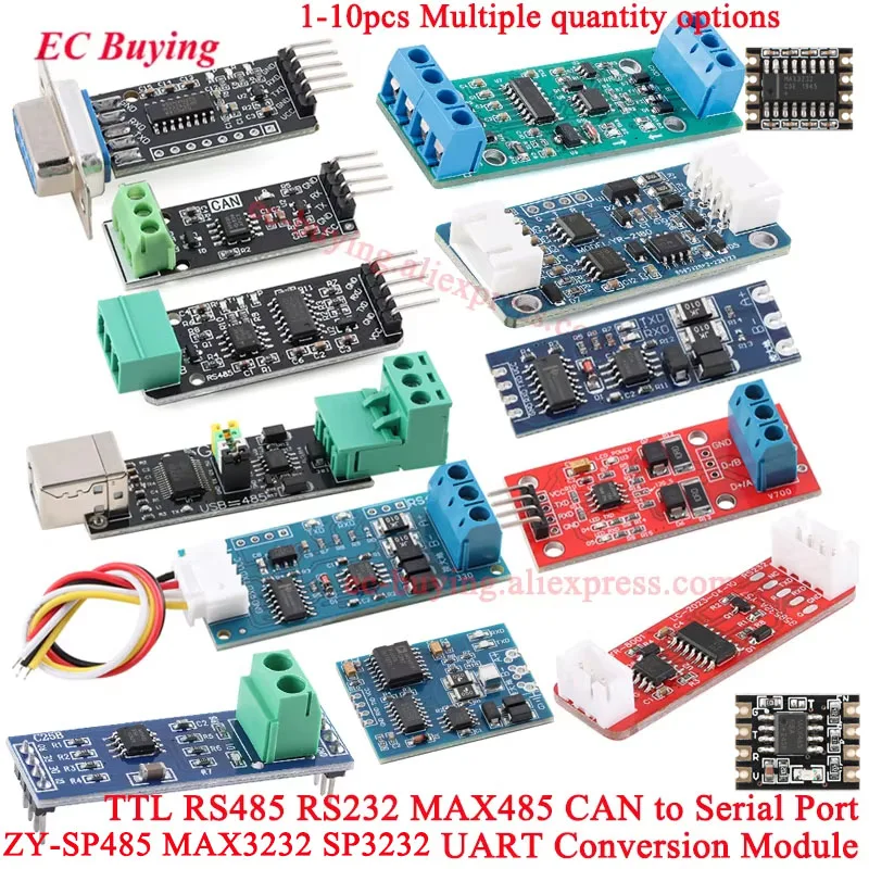 1-10 szt. Moduł konwersji RS485 RS232 MAX485 TTL CAN na port szeregowy, konwerter poziomów, płytka konwersji 232 na UART 3.3V 5V