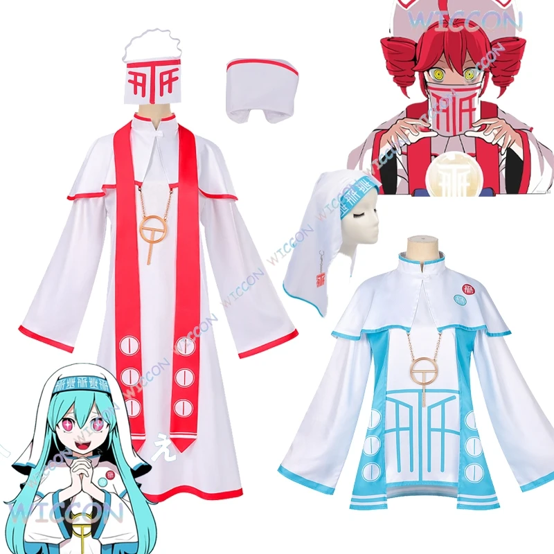 أزياء OHaYo/Kasane Mikv Teto التأثيرية شعر مستعار لامع Diva لا تصدق قصة T ذيل حصان لعب الأدوار Vtuber حفلة الهالوين للنساء #1