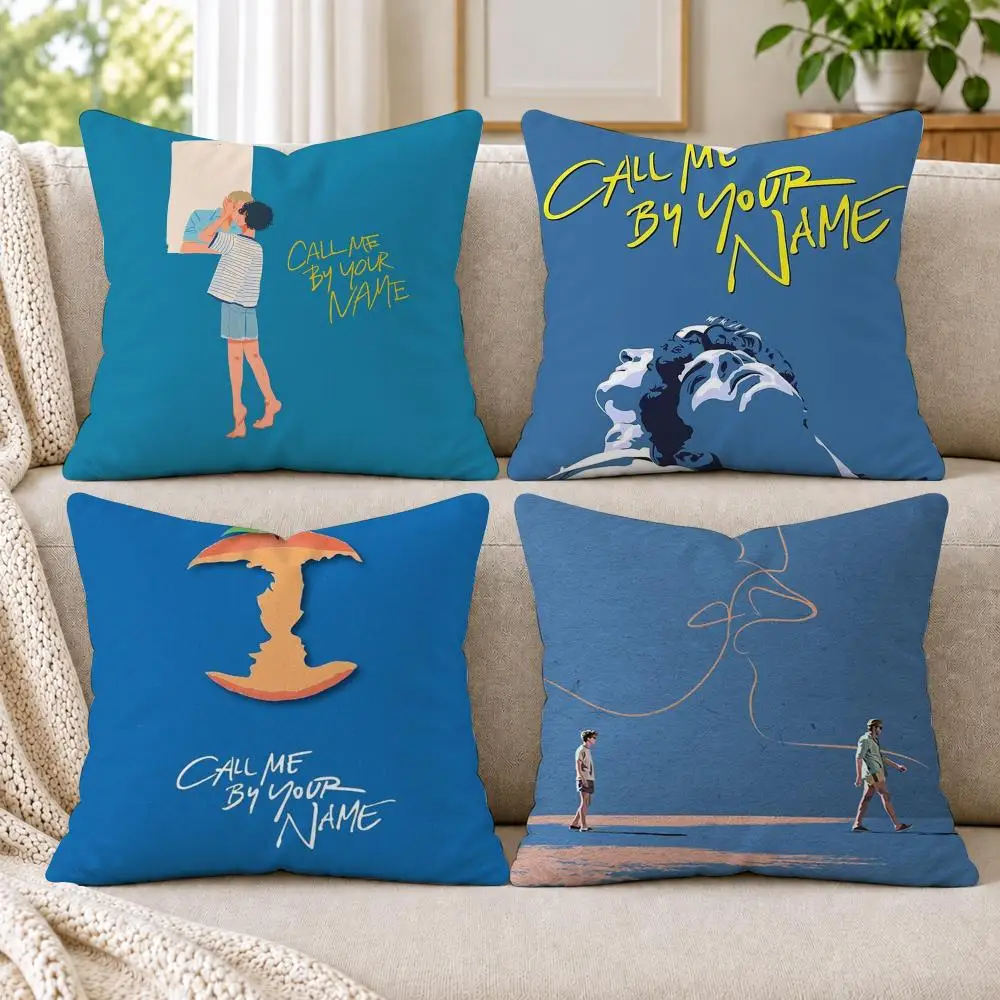 C-Call Me by Your Name Cushion Cover Short Plush Double-Sided Printing Sofa Bedroom Pillow Case Aesthetic Home Decor