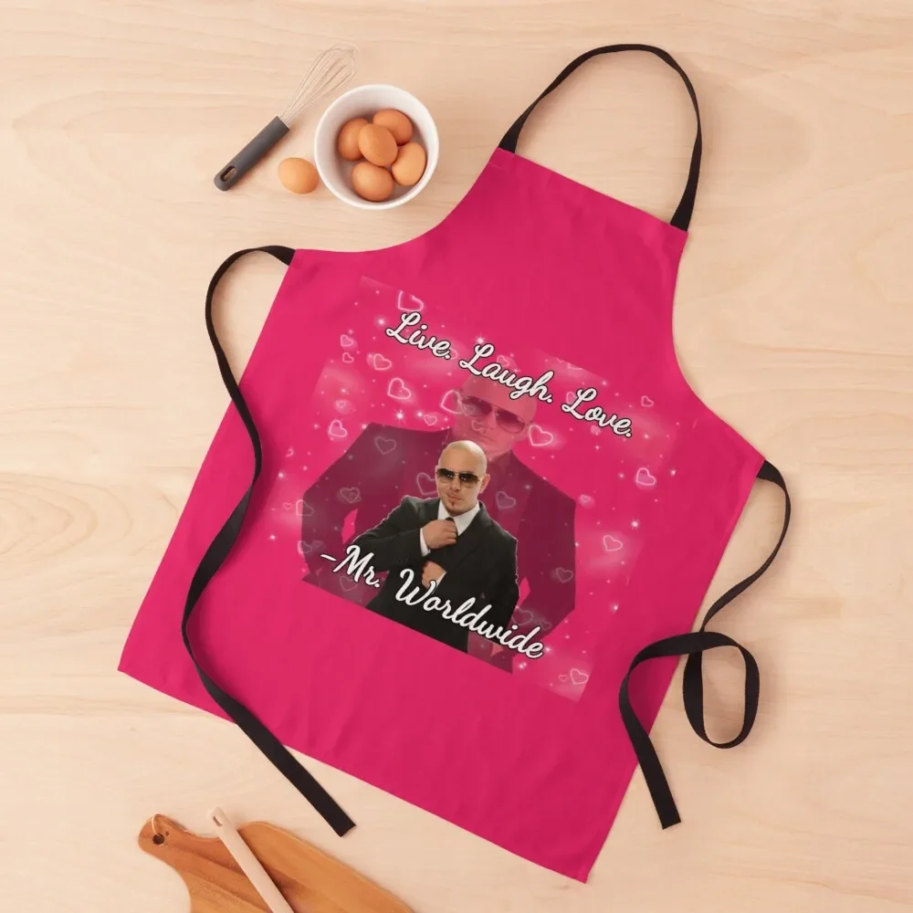 

mr worldwide live. laugh. love. Apron painting kitchen utensil Apron