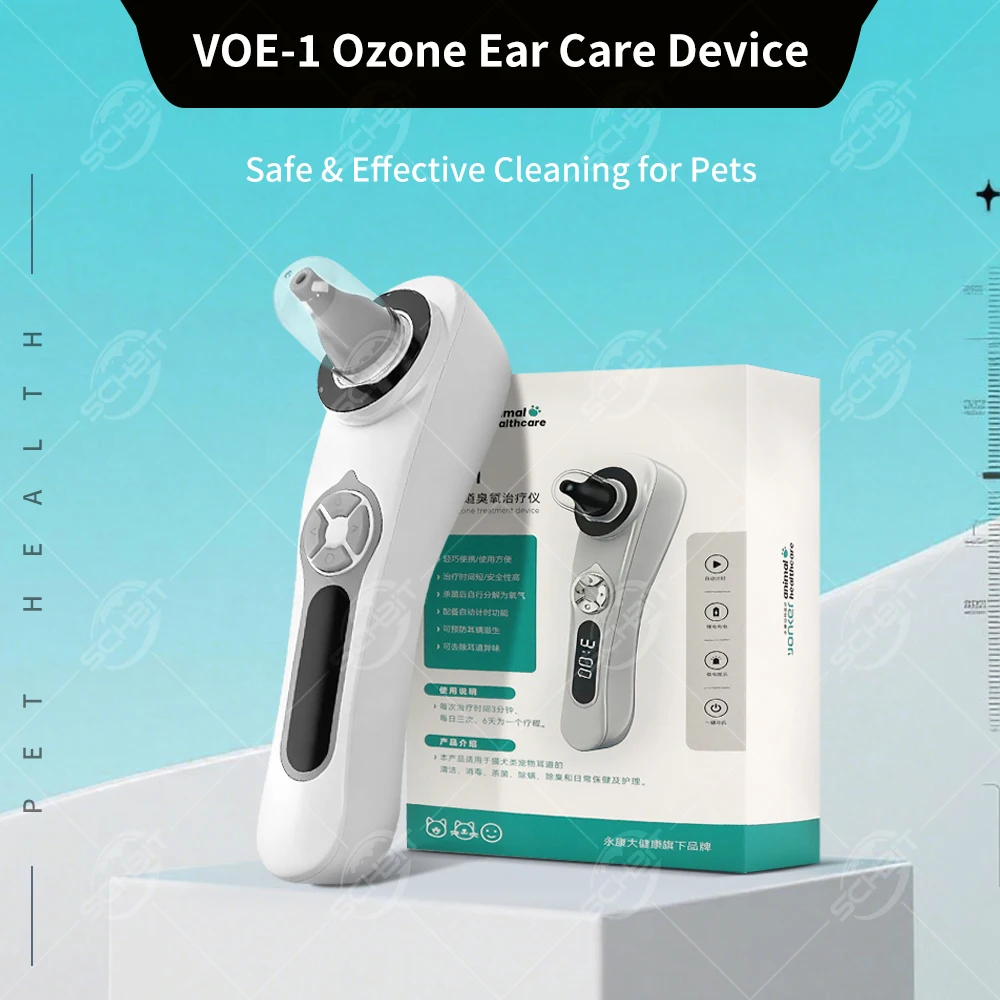 

Pet Ear Canal Ozone Therapy Device – Professional Ear Cleaner, Disinfectant, Mite Remover & Deodorizer for Dogs and Cats