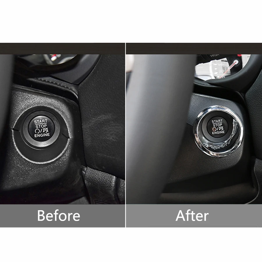 New 1Pcs ABS Car Interior Decoration Engine Start Stop Button Trim Ring For Jeep Renegade 2015 2016 2017 2018 2019 2020 image 3