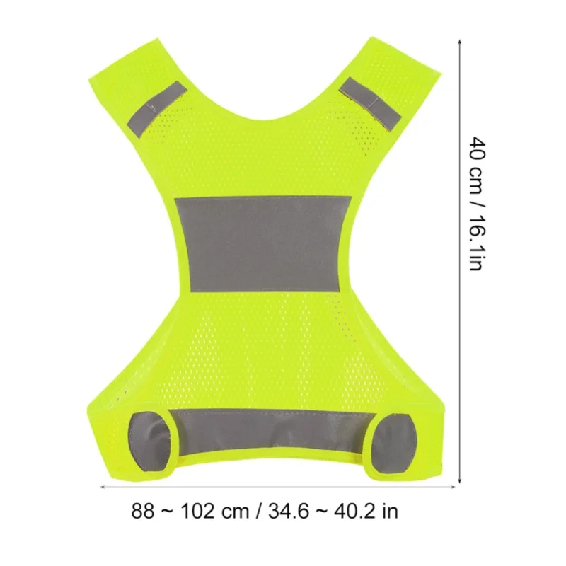 Outdoor Cycling Reflective Vest Running Vest Sports Safty Waistcoat Fluorescent Yellow M view 2