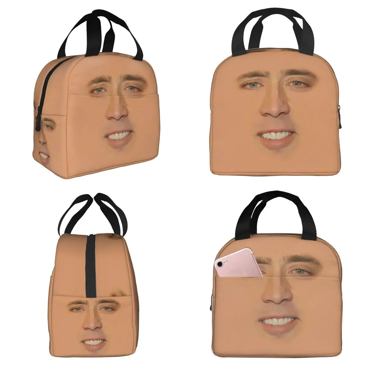 Фото Термосумка для обедов Nicolas Cage с полной теплоизоляцией для женщин, офисная термосумка-холодильник для еды, герметичный контейнер для ланчей