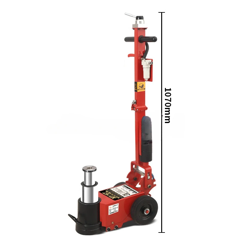 Horizontal Pneumatic Jack for Heavy Truck, Air Lift, Single and Double Folding Lever, Overpressure Protection,30T