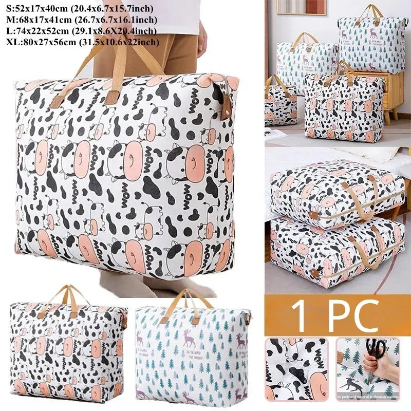 

S/M/L/XL Thickened Large Capacity Storage Bags with Reinforced Handle and Zippers Can Be Used for Quilt, Clothes Storage