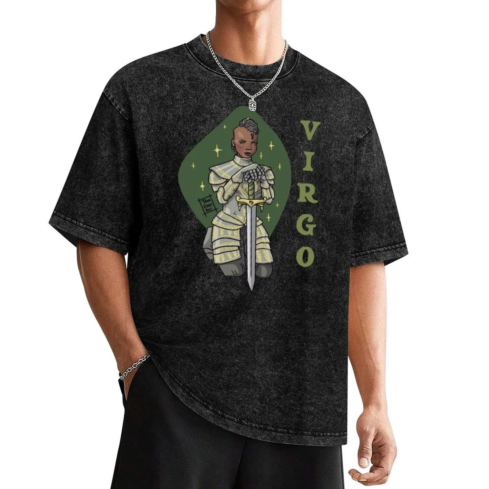 Virgo Knight T-Shirt boys whites vintage anime shirt plus size clothes mens designer t shirt