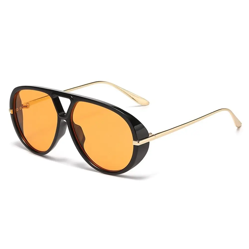 

Vintage Irregular Large Frame Sunglasses Leopard Print Pilot Multicolor Lenses Eyewear Lightweight Shades UV400 Sun Glasses Men