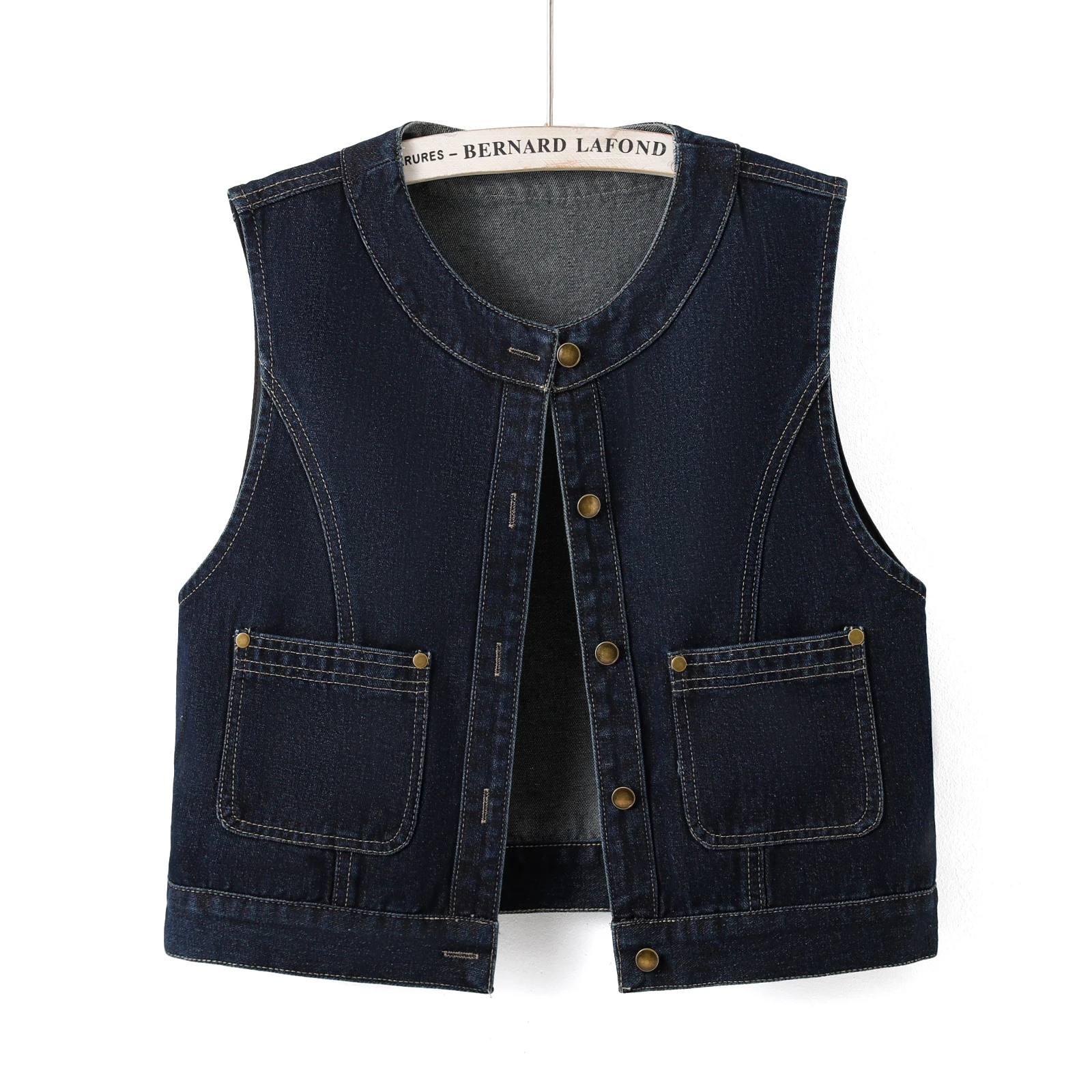 

Single Breasted Vintage Women's Denim Vest 2025 New Spring Autumn Petite-Friendly Sleeveless Coat Stylish Pocket Crop Vest Tops