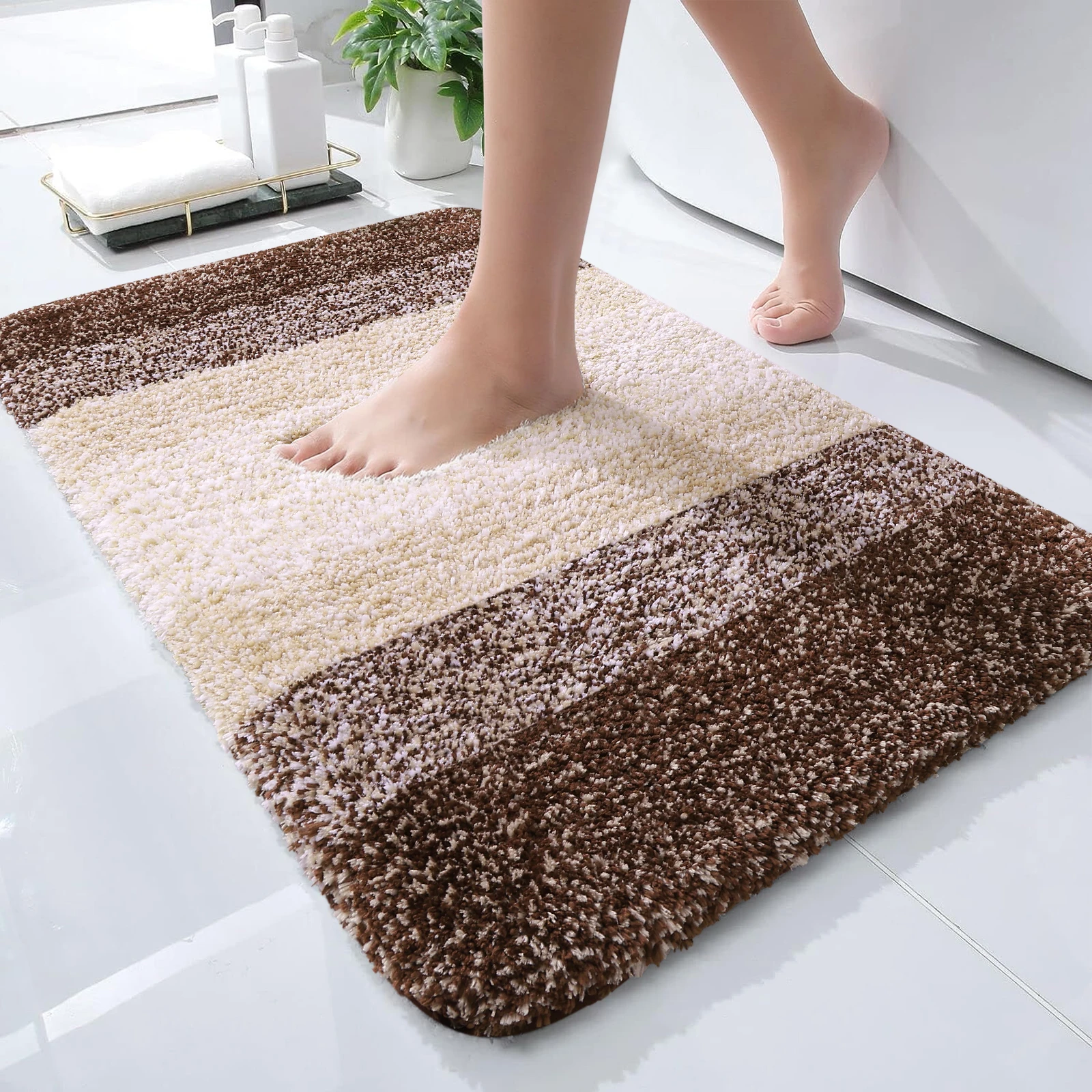 HAPIHAPPY Bathroom Rug Mat New Extra Soft Non-Slip Bath Rugs 51X76 Plush Shaggy Bath Carpet Absorbent Microfiber Bath Rugs Tub