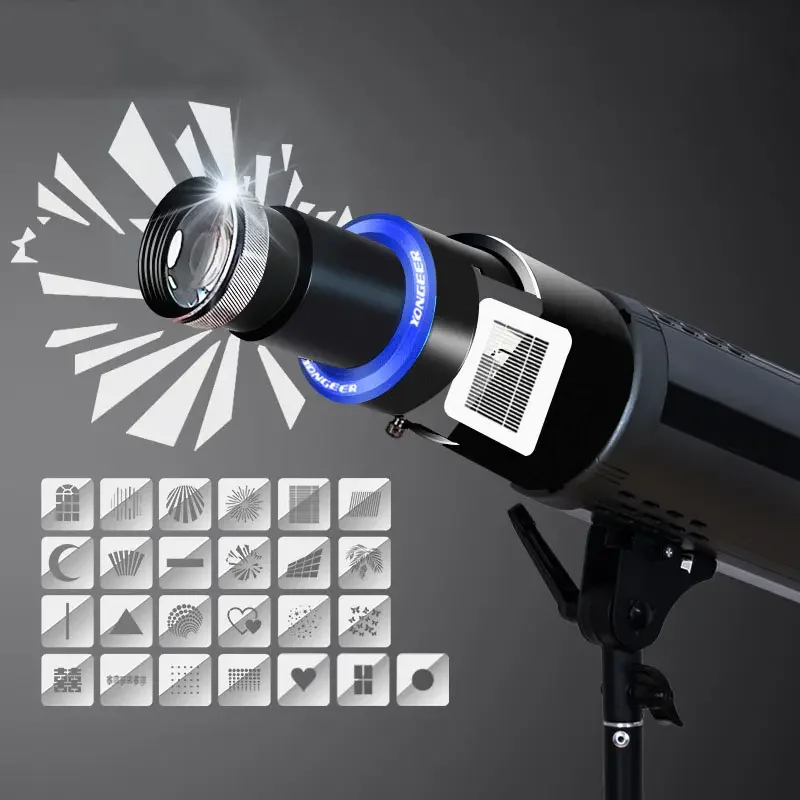 Bowen's Spotlight with 90mm Circle Lens Various Special Effects Shaped Beam Light Cylinder Spotlight Effect for Video Artist