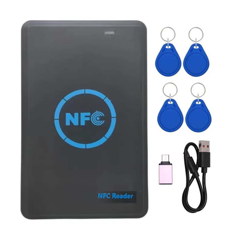 B29C-5-Band NFC ชิปสมาร์ท Reader/Writer + 4XCUID พวงกุญแจ 125K 13.56M เครื่องถ่ายเอกสาร HID Duplicator แท็ก Clone ID IC พวงกุญแจ Key Copy